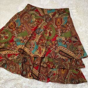 Lauren by Ralph Lauren Multicolor Paisley Tiered Skirt